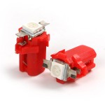Led bulb 1 smd 5050 socket T5 B8.3D, red color, for dashboard and center console